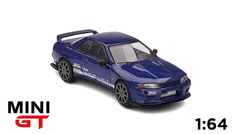  Mô hình xe Nissan Skyline GT-R Top Secret VR32 Metallic Blue tỉ lệ 1:64 MiniGT 