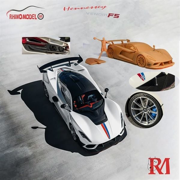  Mô hình xe Hennessey Venom F5 kèm Figure giới hạn 999 tỉ lệ 1:64 Rhino Model OT64270 