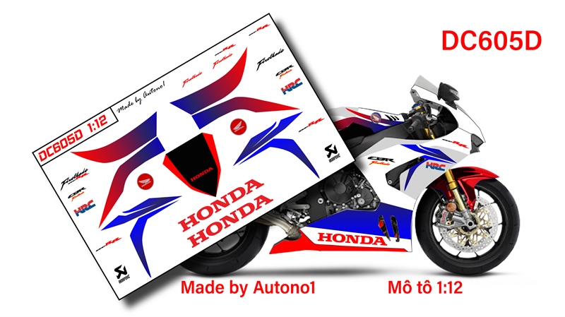  Decal nước độ HRC Fireblade cho Honda CBR 1000RR-R 2020 1:12 Autono1 DC605D 