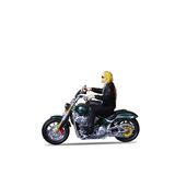  Mô hình xe và nhân vật figure Harley men's motorcycle party green tỉ lệ 1:64 MoreArt MO222132 