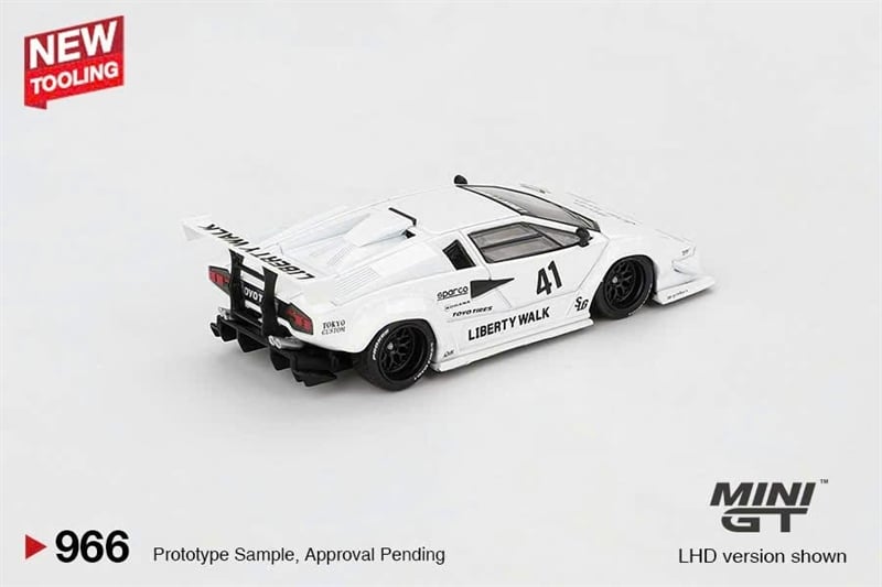  Mô hình xe Lamborghini Countach LB-WORKS White 2024 Tokyo Auto Salon tỉ lệ 1:64 MiniGT MGT00966-CH 