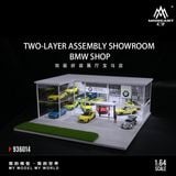  Hộp trưng bày mô phỏng showroom BMW the ultimate driving machine có đèn - bãi đỗ xe sân trước tỉ lệ 1:64 MoreArt MO936014 