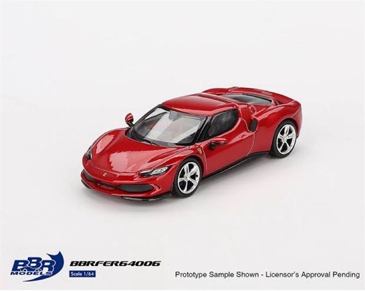  Mô hình xe Ferrari 296 GTB Rosso Imola tỉ lệ 1:64 BBR modelBBRFER64006 