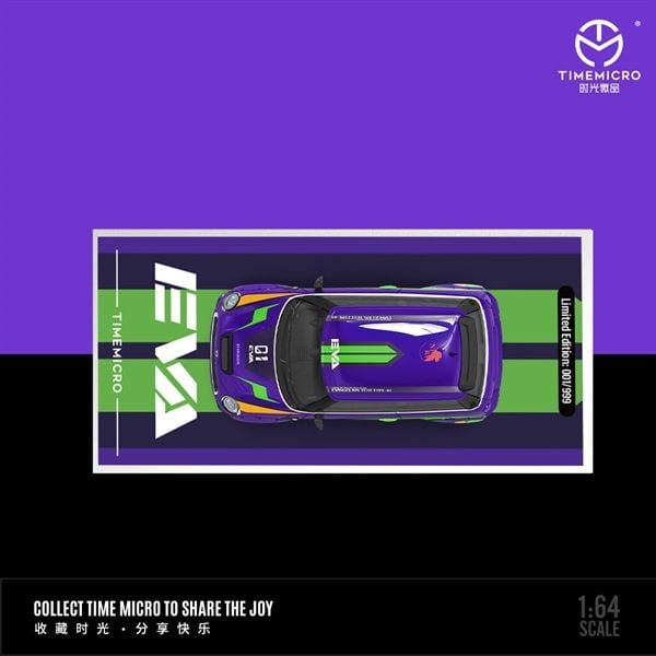  Mô hình xe MINI COOPER-Purple EVA tỉ lệ 1:64 Time Micro TM643637 