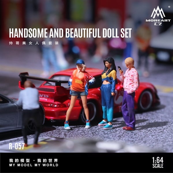 Set mô hình nhân vật 3 người 2 nữ - 1 nam đẹp trai handsome and beauty doll tỉ lệ 1:64 MoreArt MO223057 