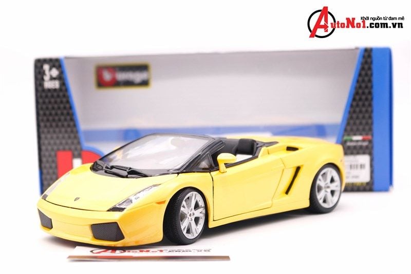  Mô hình xe Lamborghini Gallardo Spyder Yellow MH18-12016 tỉ lệ 1:18 Bburago 5239 