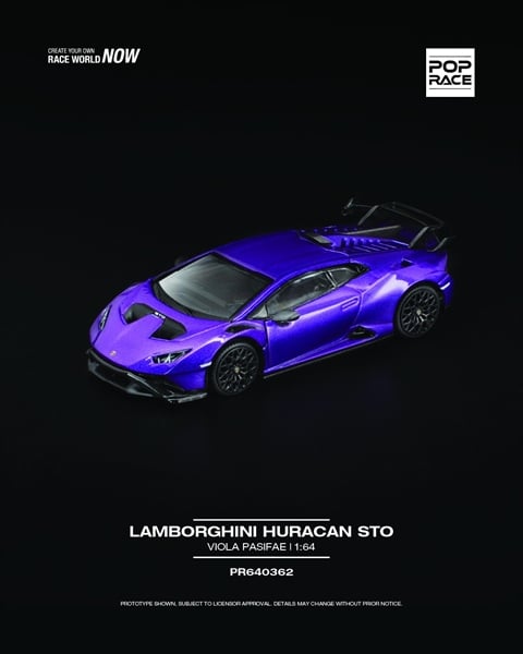  Mô hình xe Lamboghini Huracan STO Viola Pasifae tỉ lệ 1:64 PopRace PR640362 