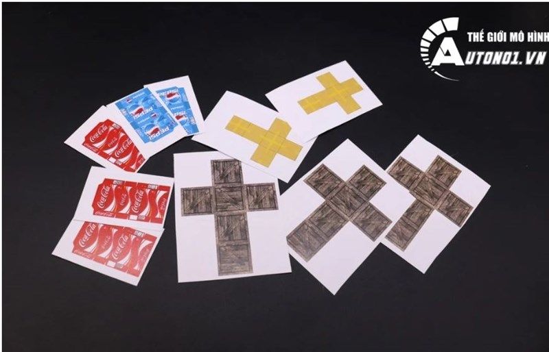  BỘ 10 MÔ HÌNH DECOR THÙNG CÁC LOẠI TỈ LỆ 1:24 ( CHƯA RÁP ) PK042 