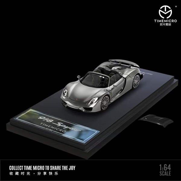  Mô hình xe Porsche 918 Spyder Silver tỉ lệ 1:64 Time micro TM643512-1 