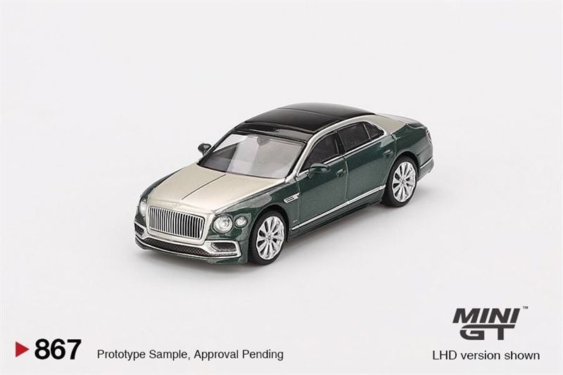  Mô hình xe Bentley Flying Spur White Sand Verdent bản card tỉ lệ 1:64 MiniGT MGT00867 