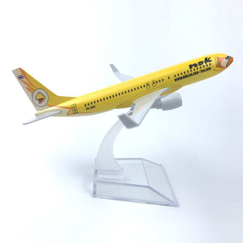 Mô hình máy bay Thailand Nok Boeing B737 HS-DJJ Yellow 16cm MB16057