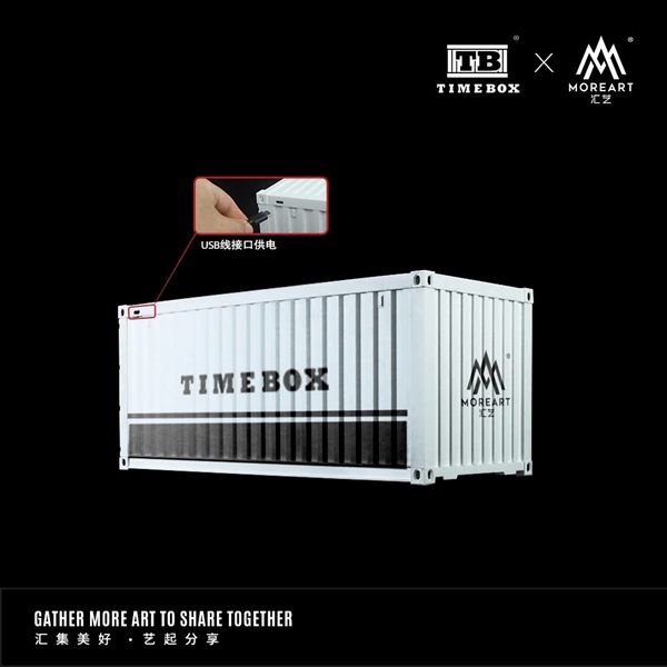  Hộp trưng bày container mô phỏng bãi đậu xe phong cảnh 36x14x14 có đèn, nắp mica tỉ lệ 1:64 Time Box-MoreArt TB400201 