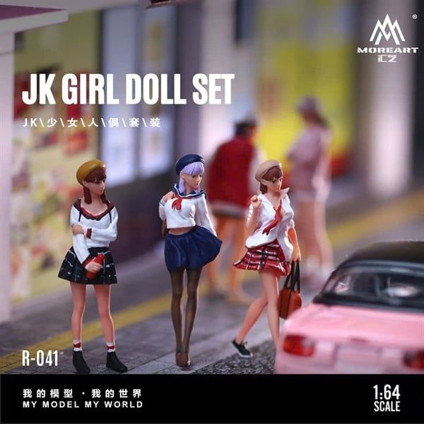  Mô hình set 3 nhân vật JK Girl Doll tỉ lệ 1:64 MoreArt R-041 