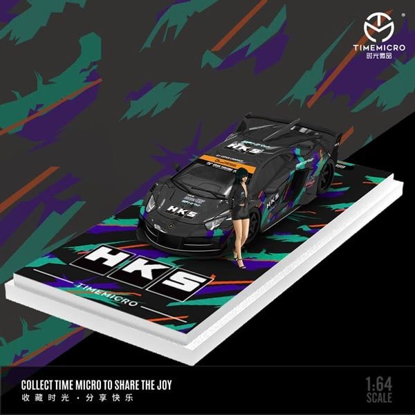  Mô hình xe Lamborghini GT EVO HKS racing tỉ lệ 1:64 Time micro TM643824 