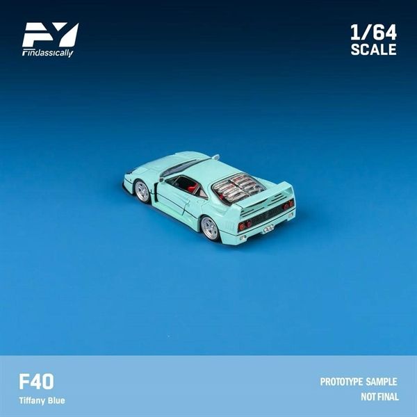  Mô hình xe Ferrari F40 Tiffany Blue bật được đèn lên limited 500pcs tỉ lệ 1:64 Finclassically FY OT64338 
