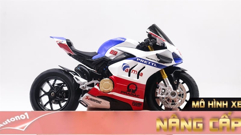  Mô hình xe độ Ducati Panigale V4s Pramac Alma Tỉ Lệ 1:12 Autono1 D222k 