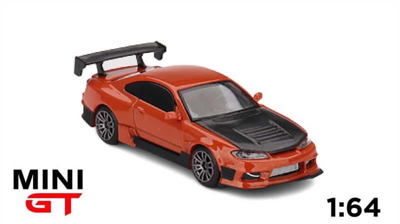  Mô hình xe Nissan Silvia S15 D-MAX Metallic Orange tỉ lệ 1:64 MiniGT 