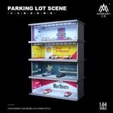  Hộp trưng bày mica mô phỏng bãi đỗ xe MARTINI kích thước 30x13.3x10cm tỉ lệ 1:64 MoreArt MO914013 