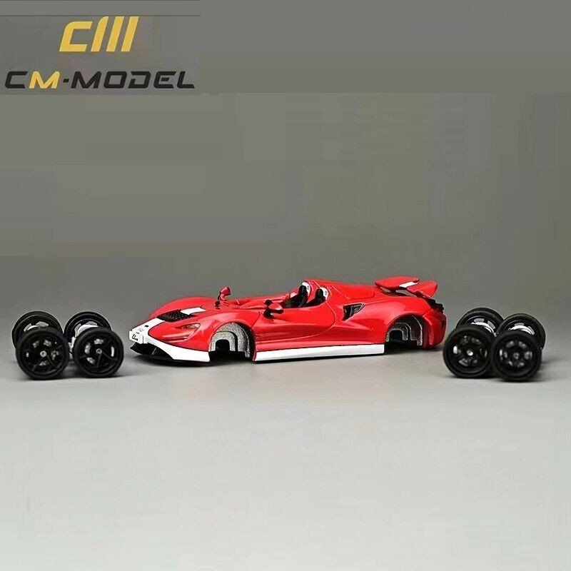  Mô hình xe Mclaren Elva open top the tail white-red có bánh thay thế tỉ lệ 1:64 CM Models 