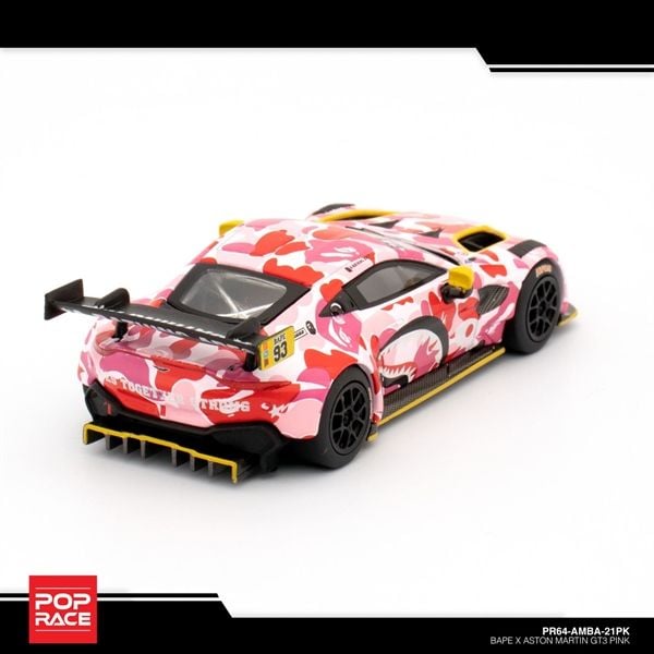  Mô hình xe Bape X Aston Martin GT3 tỉ lệ 1:64 Poprace PR64-AMBA-21 