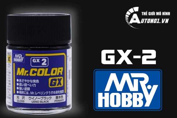  Lacquer gx2 uneo black gloss sơn mô hình màu đen 18ml Mr.Hobby GX2 
