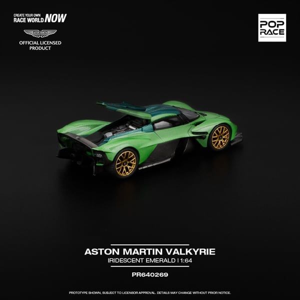 Mô hình xe Aston Martin Valkyrie Iridescent Emerala tỉ lệ 1:64 PopRace PR640269 