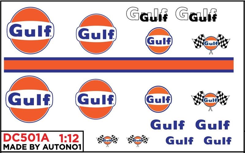 DECAL NƯỚC HÃNG GULF 1:12 AUTONO1 DC501A