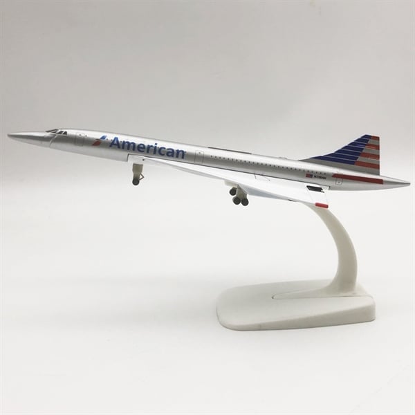  Mô hình máy bay phản lực Concorde American Airlines có bánh xe kích thước 20cm MB20135 