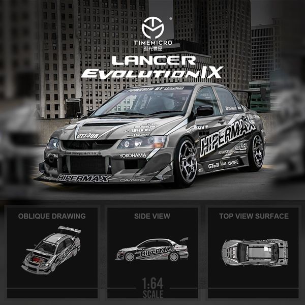  Mô hình xe Lancer Mitsubishi EVO 9th Generation - HIPERMAX Metallic Silver TM800210 