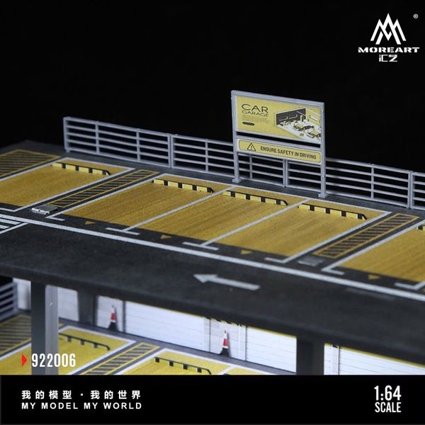  Hộp trưng bày mica mô phỏng bãi đỗ xe 3 tầng có đèn American Model C kích thước 30x15x28.5cm tỉ lệ 1:64 MoreArt MO922006 