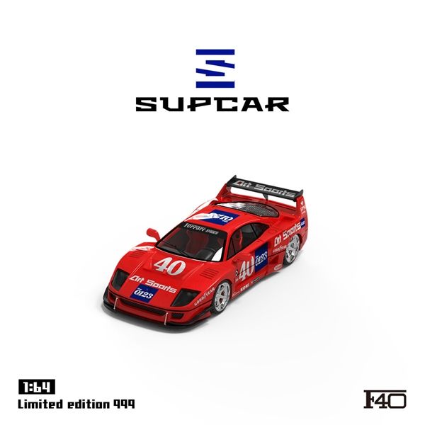  Mô hình xe Ferrari F40 Art Sport racing Red #40 limited edition 999pcs tỉ lệ 1:64 Supcar SC64023 