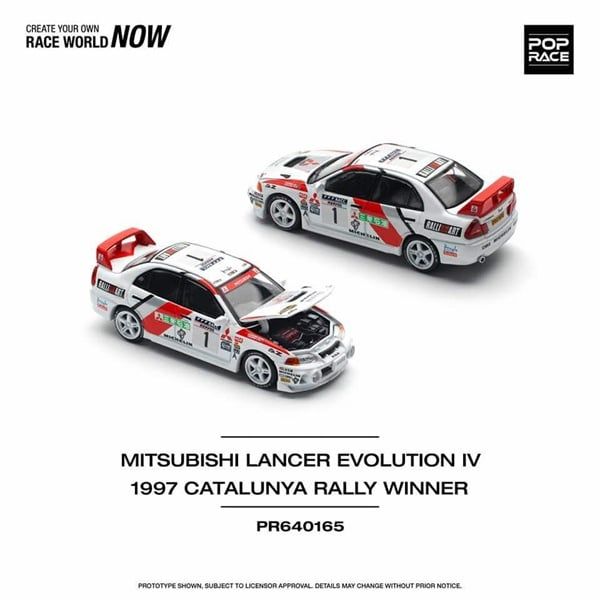  Mô hình xe Mitsubishi Lancer Evolution IV Winner tỉ lệ 1:64 Poprace PR640165 