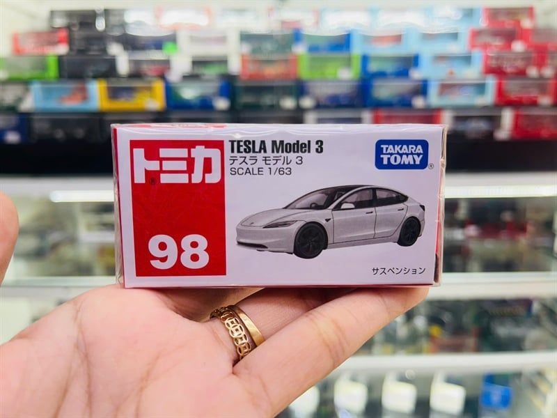  Mô hình xe Tesla Model 3 Box 24 No.98-11 tỉ lệ 1:63 Tomica 270089 