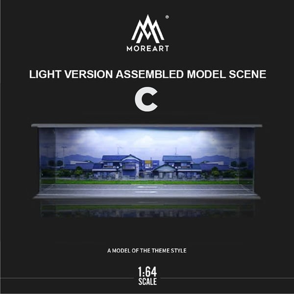  Hộp trưng bày mô phỏng nông thôn có đèn, mica, kèm dây đèn C tỉ lệ 1:64 MoreArt MO914207 