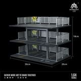  Hộp trưng bày mô phỏng bãi đỗ xe 3 tầng có hàng rào chứa 15 xe kích thước 30x20x18cm tỉ lệ 1:64 MoreArt MO921001 
