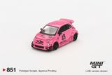  Mô hình xe ABARTH 595 LB-WORKS x Abas Works Pink tỉ lệ 1:64 MiniGT MGT00851-CH 