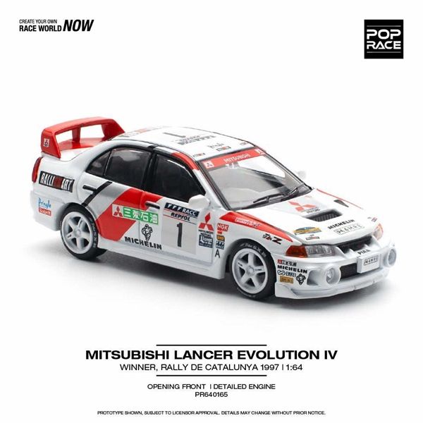  Mô hình xe Mitsubishi Lancer Evolution IV Winner tỉ lệ 1:64 Poprace PR640165 