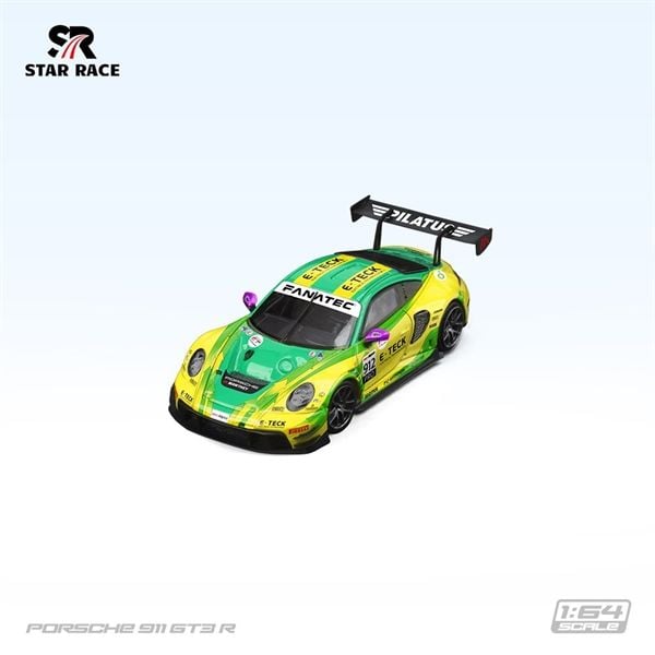  Mô hình xe Porsche 911 GT3 Green and Yellow tỉ lệ 1:64 Star Race SR64040 