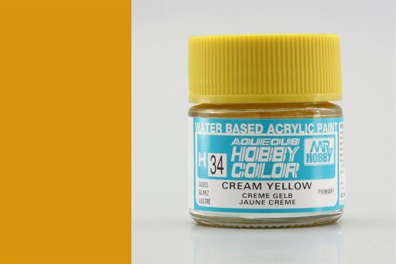  Acrylic H34 Cream Yellow sơn mô hình màu vàng kem 10ml Mr.Hobby H34 