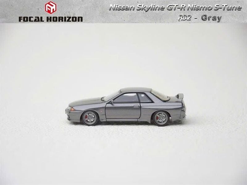  Mô hình xe Nissan Skyline GT-R Nisom S-Tune (R32) Grey tỉ lệ 1:64 Focal Horizon OT64417 