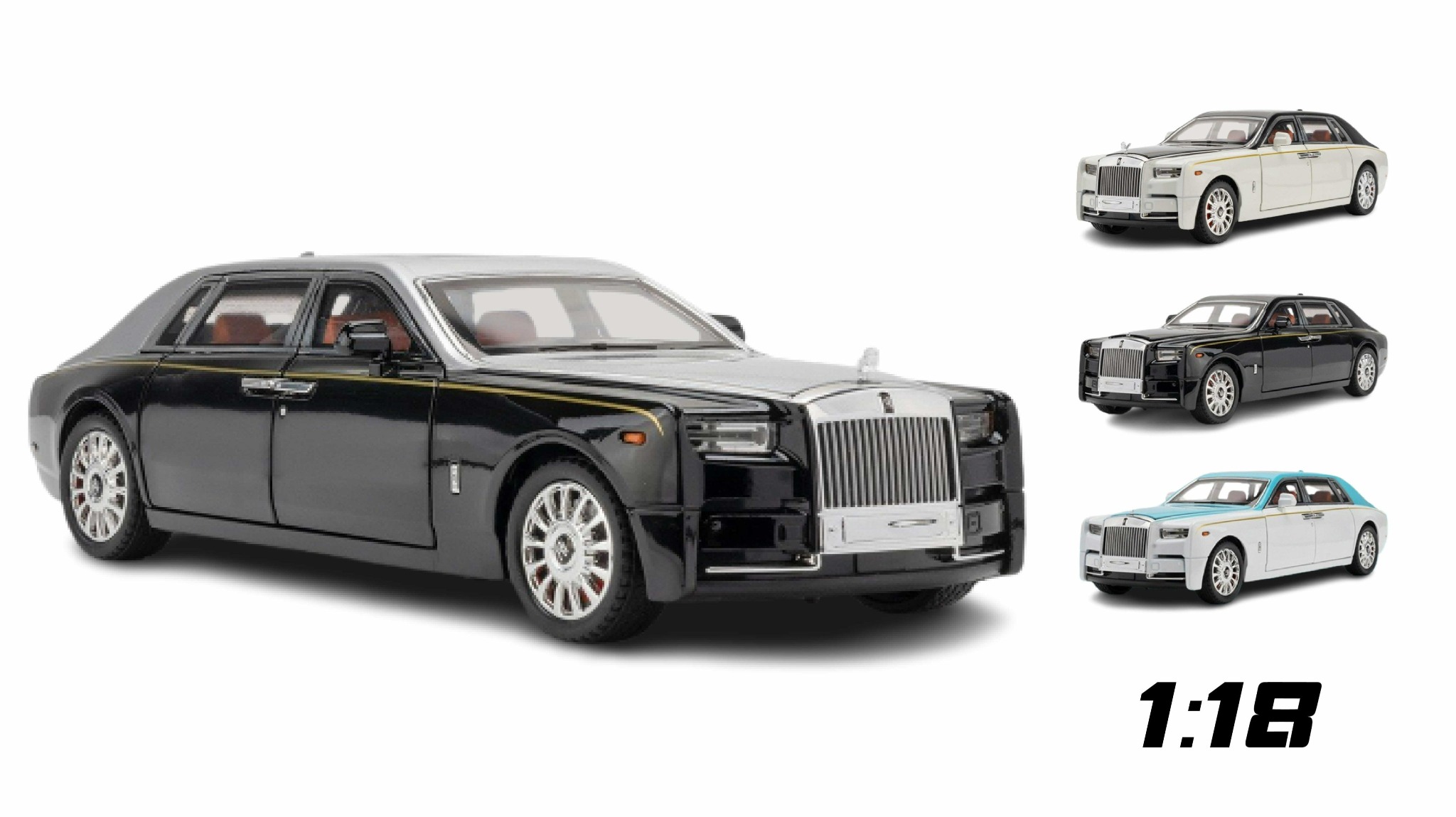  Mô hình xe siêu sang Rolls Royce Phantom trần sao 1:18 Chezhi OT121 