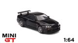  Mô hình xe Nissan Skyline GT-R (R34) V-Spec Black Pearl tỉ lệ 1:64 MiniGT 