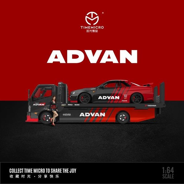  Mô hình xe tải cứu hộ H300 Advan racing có bàn trượt limited 999pcs tỉ lệ 1:64 Time microTM647219-T 