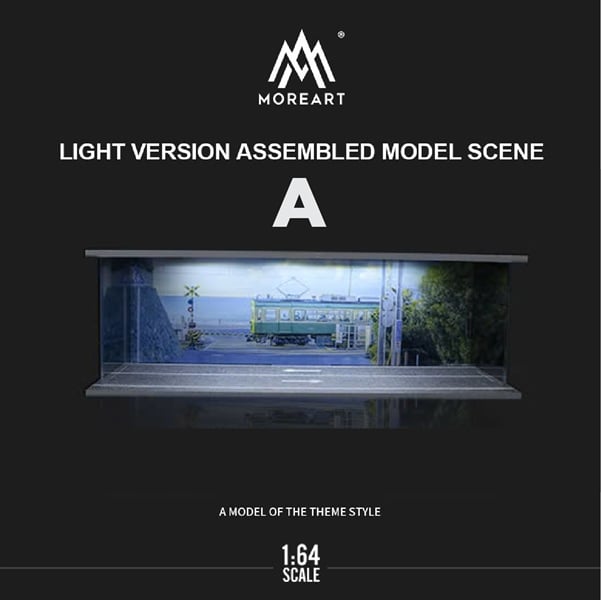  Hộp trưng bày mô phỏng ga tàu Kamakura có đèn, mica, kèm dây đèn A tỉ lệ 1:64 MoreArt MO914205 