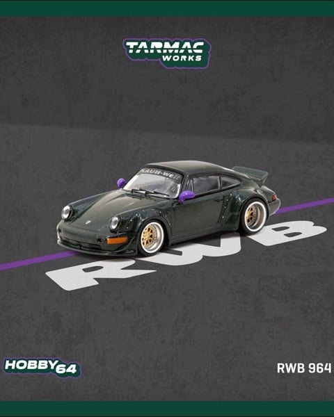  Mô hình xe tỉ lệ RWB 964, Green 1:64 Tarmac Works T64-037-GR 