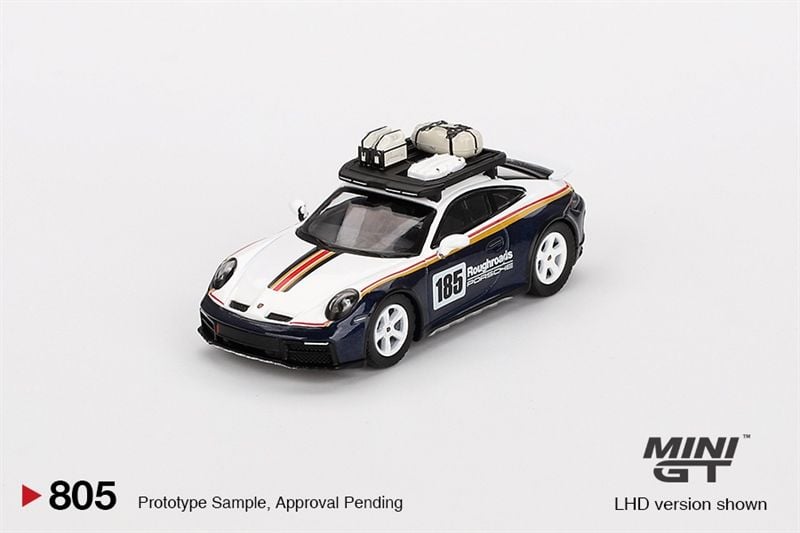  Mô hình xe Porsche 911 Dakar Rallye Design Package White/Gentian Blue Metallic tỉ lệ 1:64 MiniGT MGT00805-CH 