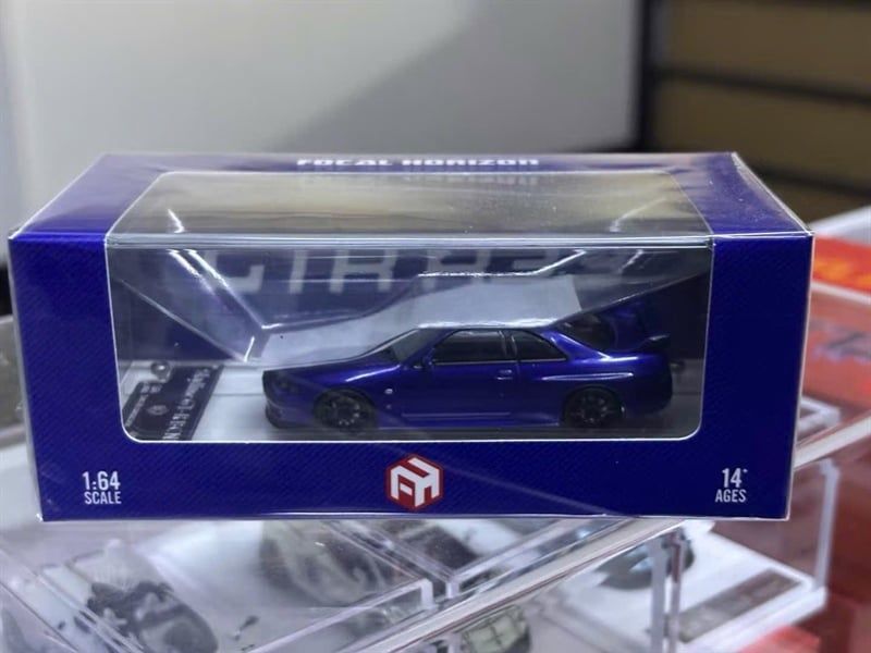  Mô hình xe Nissan Skyline GT-R (R33) Nismo 400R Blue tỉ lệ 1:64 Focal Horizon OT64401 