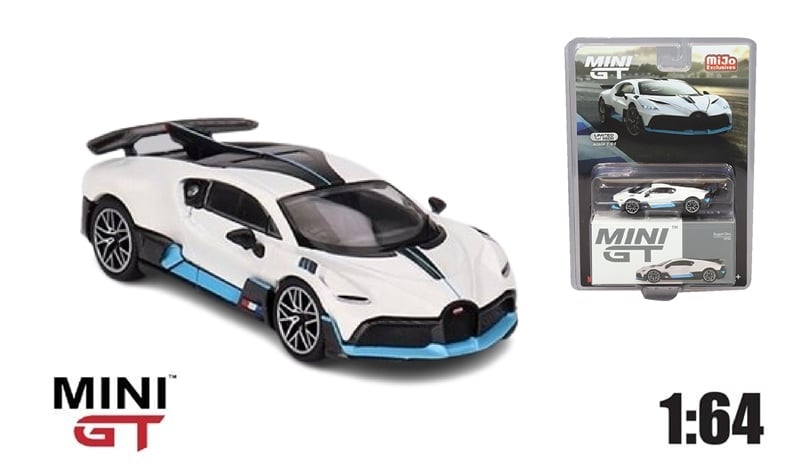  Mô hình xe Bugatti Divo White 2022 bản card tỉ lệ 1:64 MiniGT x Mijio MGT00661 
