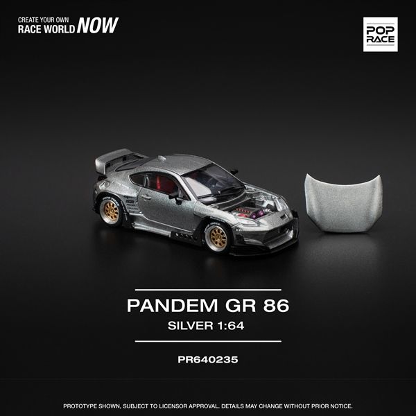  Mô hình xe Rocket Padem GR86 - silver (New tooling) tỉ lệ 1:64 Poprace PR640235 