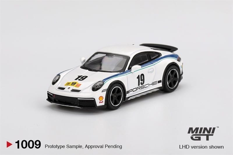  Mô hình xe Porsche 911 Dakar Rally 1974 bản Card tỉ lệ 1:64 MiniGT MGT01009 